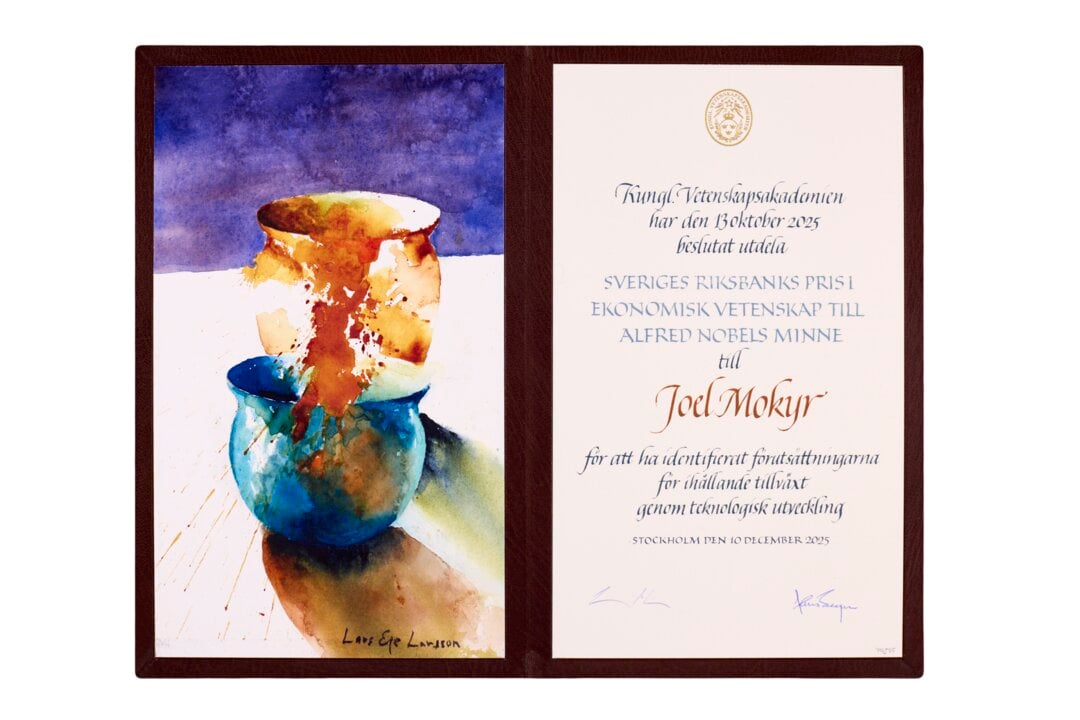 Joel Mokyr Nobel Diploma